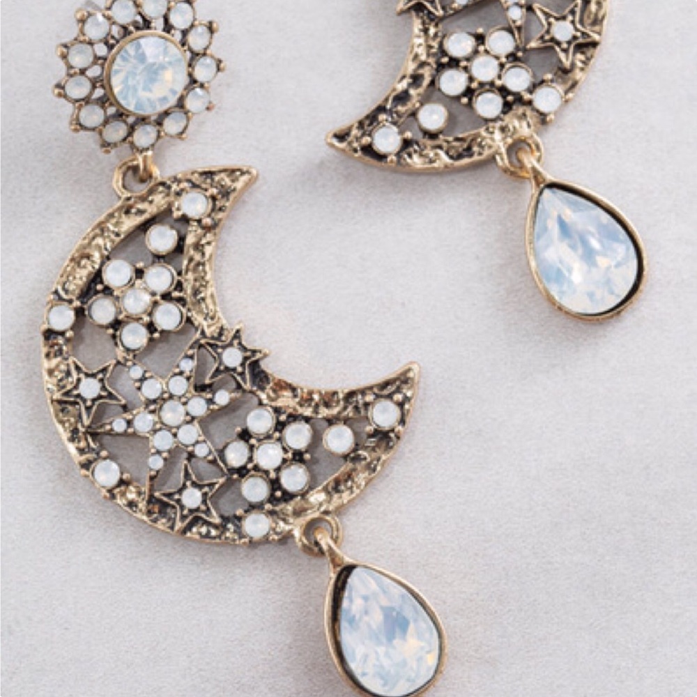 🆕Stargaze Star & Moon Statement Earrings - Picture 5 of 5